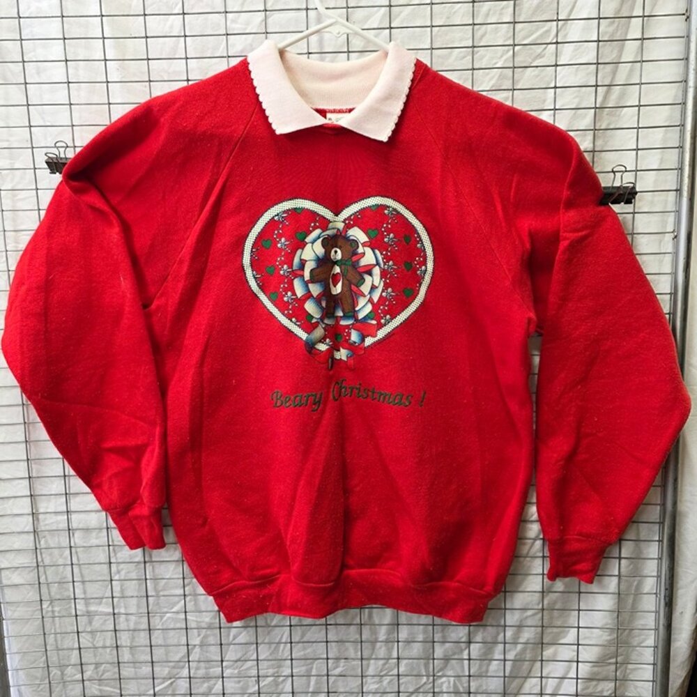 Vintage Beary Christmas Sweatshirt XL Fruit of the Loom